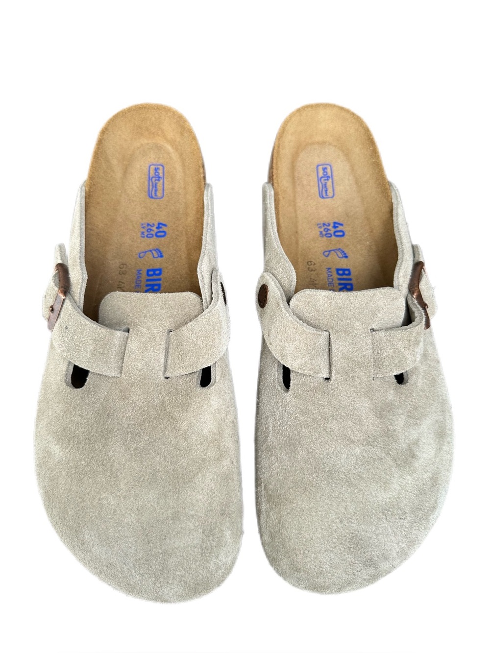Birkenstock Boston Soft Footbed Taupe Suede Clogs Women’s Size EU 40 | US 9-9.5